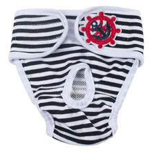 狗狗生理裤泰迪安全卫生裤月经裤母狗生理期用品姨妈裤宠物防骚扰 黑白条纹 S码【适合2-5斤】