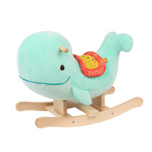 美国比乐btoys摇摇马宝宝儿童毛绒木马玩具木制摇摇马生日礼物 摇摇鲸鱼