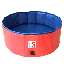 狗狗洗澡盆折叠药浴桶浴盆宠物游泳池浴缸大型犬洗狗池泡澡桶用品 (红色)直径80CM高30CM