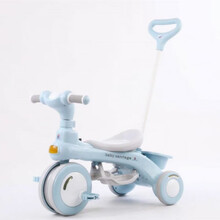 迪士尼商场同款 儿童三轮车1-6岁2自行车婴儿幼儿推车脚踏车子小孩童车宝宝手推车 A梦幻蓝+推把+脚踏 送工具电池