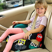 时本 汽车儿童增高垫宝宝车载安全增高坐垫isofix硬接口靠背款适用3-12岁车载坐椅增高垫简易便携 带ISOFIX硬接口(3C认证)【大眼精灵】