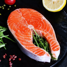 鲜渔翁 冰鲜轮切三文鱼中段新鲜日式刺身生鲜拼盘冷冻真空包装健康轻食 单份250g包装