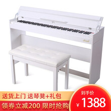 博仕德 电钢琴88键重锤初学者自学成人儿童幼师电子钢琴专业考级立式电钢 【新手推荐-蓝牙款】力度键-木纹白(双人凳+礼包)