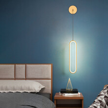 韩野 轻奢壁灯卧室床头灯北欧现代简约墙壁灯客厅过道灯饰极简壁灯 金色40cm：暖光