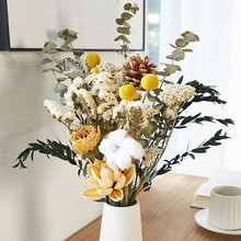 干花真花束风干天然尤加利叶轻奢放客厅的摆设桌家居装饰摆件 Y01(不含瓶)