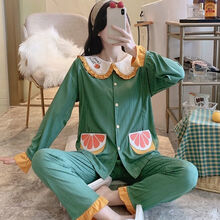 开衫月子服春秋家居产后哺乳产妇夏季薄款吸汗孕妇睡衣6月份5喂奶 063西瓜袋 M【85-105斤】