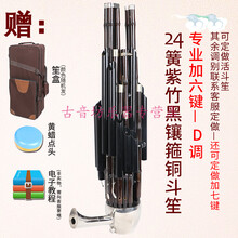 民乐演奏21簧加3键24簧加6键26簧加8键紫竹镶箍铜斗笙乐器专业 24簧紫竹黑镶箍-加6键-D调（活斗或其余调别联系