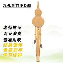 竹丝乐金竹葫芦丝紫竹c降bfgd调天然九孔葫芦丝超七孔乐器宽音 九孔金竹小D调