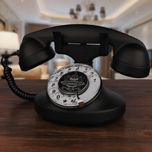 美式仿古电话机法式古董家用有线固定座机创意旋转老式复古电话机 旋转款(接电话线)