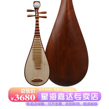 星海琵琶乐器 典雅素面成人学生专业考级演奏琵琶 特氏古夷苏木材质 8DJ13素面款
