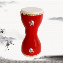 14cm成人胸鼓 手拍鼓 牛皮鼓健身腰鼓广场舞鼓腰鼓秧歌鼓 14cm红色胸鼓+鼓棒+背带+方巾