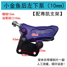 电动车碟刹下泵新款国电瓶车前后刹车卡钳杰宝大王小金鱼刹车泵 小金鱼 后左10里尊凯 单只下泵