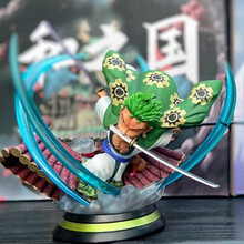 海贼王索隆 手办 和之国 GK和服W17 武士 三刀流 Q版 WCF摆件手办模型 穿衣版 W17索隆/10CM