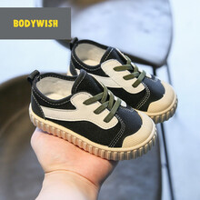 儿童帆布鞋韩版男童饼干鞋2021春秋新款女童脏脏鞋幼儿园宝宝布鞋新款 黑色 鞋底柔软Q弹 21码/内长13.5cm