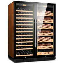 茄龙 （CIGARLOONG） CL-168CW1智能恒温恒温雪茄柜保湿柜双拼恒温红酒柜家用茶叶柜 雪松木雪茄红酒满配款-棕色