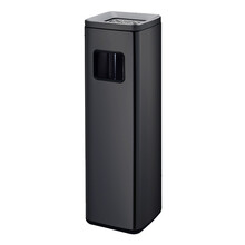 摩东 不锈钢户外烟灰柱立式烟蒂柱室内落地灭烟桶 酒店座地烟灰桶吸烟区不锈钢欧式带烟灰缸垃圾桶 25B黑色