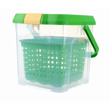 加厚大号方形洗车桶塑料带盖可手提钓鱼桶车载钓鱼凳可坐水桶凳 绿色