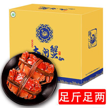 【活蟹】蟹灵阁六月黄大闸蟹礼盒 鲜活螃蟹河蟹公母蟹河鲜阳澄湖镇 3.0-3.5两 8只