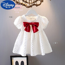 迪士尼1-3岁好看的4-6岁穿的女童连衣裙2021夏装新款儿童洋气韩系公主裙女宝宝蓬蓬夏款裙子潮小孩 蝴蝶结泡泡公主裙 130cm