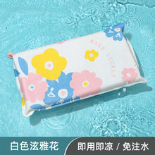 水枕 凝胶冰枕冰垫学生夏季午睡水枕头儿童降温夏天免注水冰凉加厚水袋 白色泫雅花