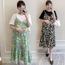 欣柏纶 孕妇装夏装孕妇裙夏季夏天外穿孕妇连衣裙宽松大码孕妇裙子孕妈装 白色 M