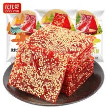 比比赞原切猪肉脯肉食熟食肉干即食猪肉铺下酒菜网红小零食品小吃 芝麻味100g送同100g[共2袋约14片]