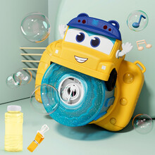 百变校巴泡泡机儿童夏日清凉玩具泡泡相机泡泡车泡泡水补充液带声光防漏液男女孩互动生日礼物 车长歌德泡泡相机