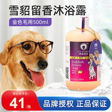 【自营时效】雪貂留香 狗狗沐浴露狗宠物香波沐浴露去污蓬松柔顺留香养护合一沐浴液 金毛专用-500ml