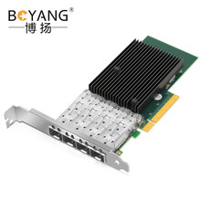 博扬 万兆光纤网卡X710-DA4 PCI-E网卡 4口SFP+光口服务器10G网络适配器不含模块 支持融合存储 BY-X710-DA4
