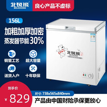 北极熊（BEIJIXIONG)家用小型冰柜冷冻冷藏卧式节能大容量迷你型金色不锈钢内冰柜联保小冷柜 单温156升（冷藏或冷冻）单门加厚节能