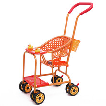 夏季儿童推车仿轻便简易万向轮婴儿手推车宝宝仿竹藤车透气藤编小孩推车 中号篮子安全带