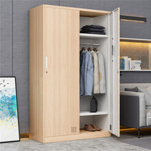 富路达 1.2米长2米高橡木色木纹转印二门更衣柜钢制储物柜员工宿舍存包柜铁皮寄存柜衣柜