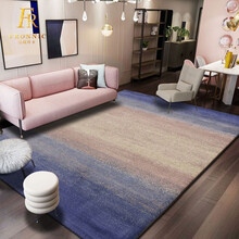 法绒羚卡 现代简约地毯客厅沙发毯茶几垫古典美式条纹卧室满铺房间床前床边毯 河落-蓝 1.6米x2.3米