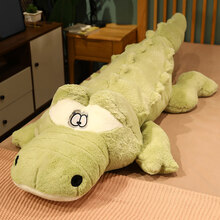 大号鳄鱼毛绒玩具巨型娃娃女孩河马布娃娃公仔恐龙玩偶睡觉抱枕长条枕陪睡娃娃送女友生日礼物七夕情人节礼品 草绿色 约170厘米(送玫瑰花)