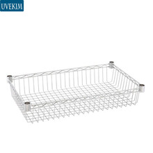 UVEKIM家用厨房置物架diy橱柜拉篮收纳层架物篮金属抽屉式网 长45宽20  网篮一层