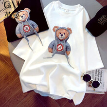 革曼 孕妇装套装夏装新款韩版宽松大码孕妇连衣裙短袖中长款纯棉上衣夏季时尚款潮妈T恤裙 白色上衣 2XL(建议150-170斤)