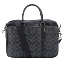 COACH/蔻驰男包 轻奢男士时尚商务公文包电脑包C字母印花包单肩斜跨手提包 F54803黑色