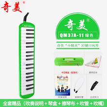 奇美口风琴37键32键口风琴儿童中小学生初学口风琴课堂教学口吹乐器成人专业演奏口吹琴 小精灵37键中空硬盒（绿色）