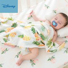 迪士尼品牌直营特价新品 宝宝浴巾包巾婴儿纯棉纱布竹纤维新生儿婴儿襁褓包被盖毯单层 INS竹棉纱布巾120*120cm^ins菠萝