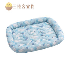 宠物夏季凉垫狗狗凉窝柴犬柯基泰迪冰凉中小型犬避暑降温窝垫凉席透气四季通用保暖狗垫泰迪贵宾比熊宠物 新款蓝色[凉感功能] 小号57x46cm[14斤内]