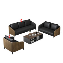 梦麦斯 办公沙发组合 商务办公接待沙发西皮沙发3+1 2700*820*720mmMMS-SF-1127