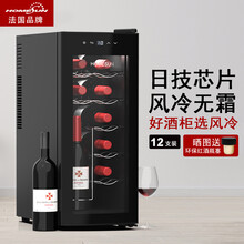 法国HOMESUN红酒柜家用恒温恒湿红酒柜小型迷你电子藏酒柜葡萄酒洋酒柜茶叶保鲜冷藏柜恒温柜红酒柜 12支装弧形门（45%客户选择）