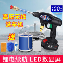 无线洗车机高压洗车神器洗车水枪家用洗车泵锂电池充电式刷车泵大功率电动清洗机户外便携式冲车洗车器 300W高压大功率【无线双锂电】+洗车5件+工...