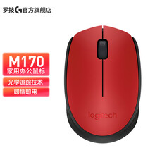 罗技（Logitech） M170（M171）无线鼠标 家用办公电脑笔记本通用鼠标 红色