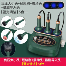 澳宝康刮痧仪器美容院专用经络刷家用疏通淋巴按摩神器电动拔罐养生仪器 五合一【负压大小头+经络刷+震动头+暴脂导入头】