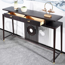 新中式玄关柜实木入户客厅门厅玄关桌条案简约现代端景台禅意台 来图 整装  框架结构