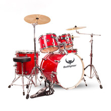 斗牛士架子鼓成人儿童爵士鼓5鼓3镲4镲初学者练习演出入门考级 烈焰红5鼓3镲