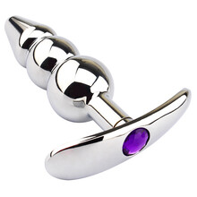 云曼后庭肛塞男用自器男女共用拉珠狐狸尾巴SM另类玩具用品不锈钢金属 进化