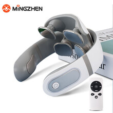 茗振（MZ） 颈椎按摩器 智能肩颈肩部颈部按摩枕护颈仪 腰部垫披肩膀肩周炎脊椎脖子按摩器 语音播报豪华款（遥控器+4倍脉冲按摩）