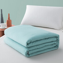 北极绒被子被芯水洗棉大豆纤维夏被被子春秋空调被学生被子单人 冰蓝色 180*220cm  约2.4斤  空调被